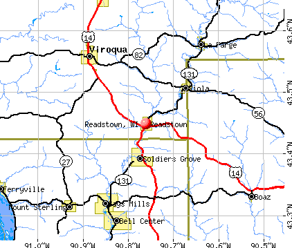Readstown, WI map