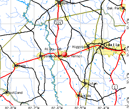 Ailey, GA map
