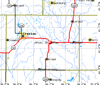 Afton, IA map