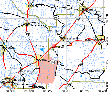 Atwood, TN map