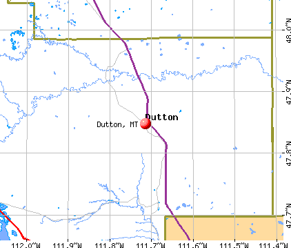 Dutton, MT map