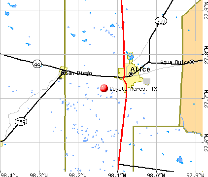 Coyote Acres, TX map