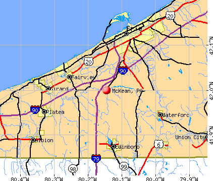 McKean, PA map