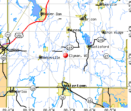 Clyman, WI map