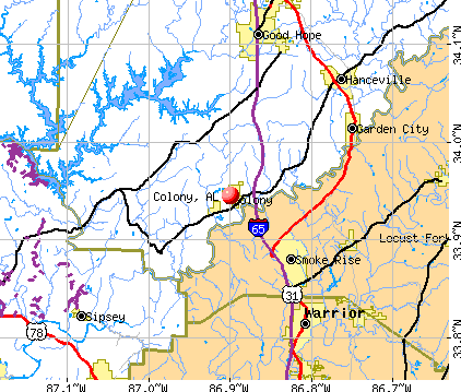 Colony, AL map