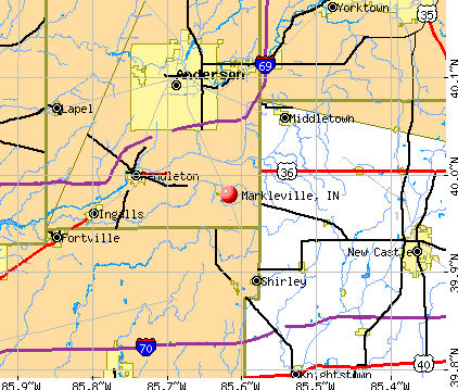 Markleville, IN map