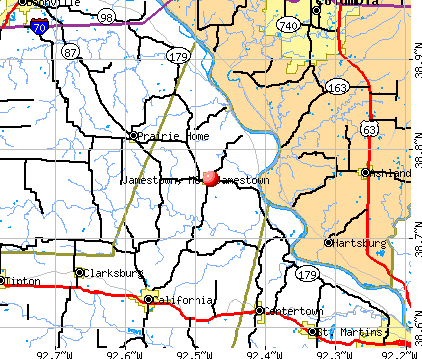 Jamestown, MO map
