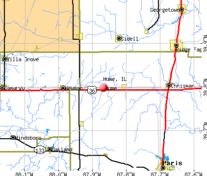Hume, IL map