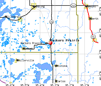Parkers Prairie, MN map