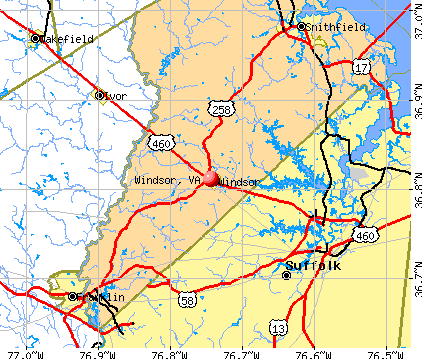 Windsor, VA map