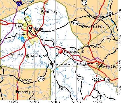 Saratoga, NC map