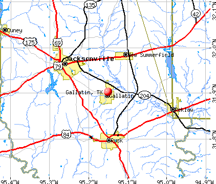Gallatin, TX map