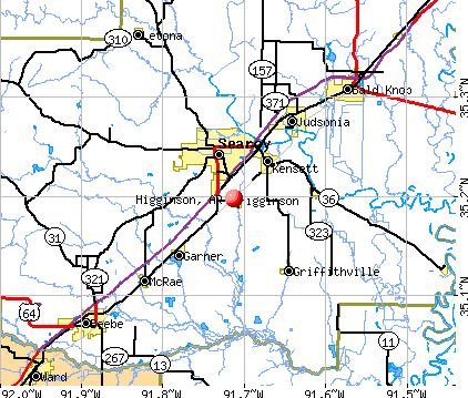 Higginson, AR map