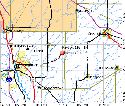 Hartsville, IN map