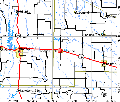 Clarence, MO map