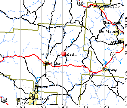 Zaleski, OH map