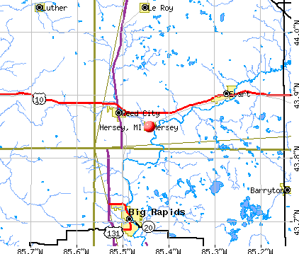 Hersey, MI map