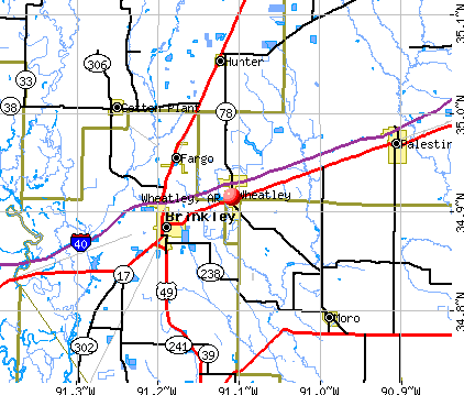 Wheatley, AR map