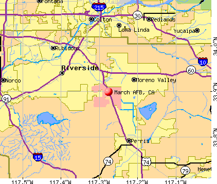 March AFB, CA map