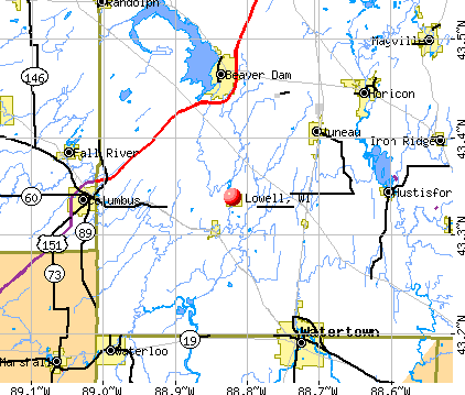Lowell, WI map