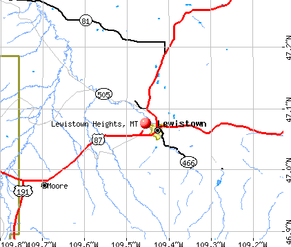 Lewistown Heights, MT map