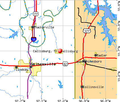 Callisburg, TX map