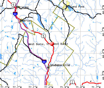 West Burke, VT map