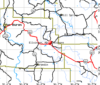 Ellsinore, MO map
