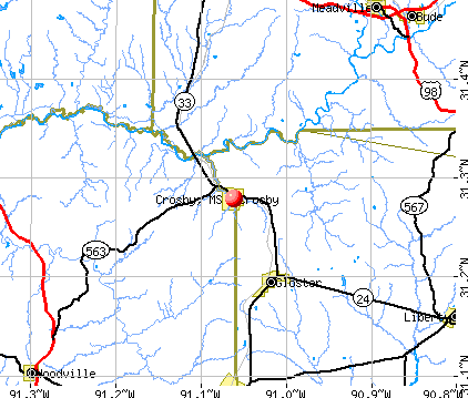 Crosby, MS map