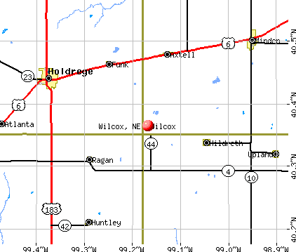 Wilcox, NE map