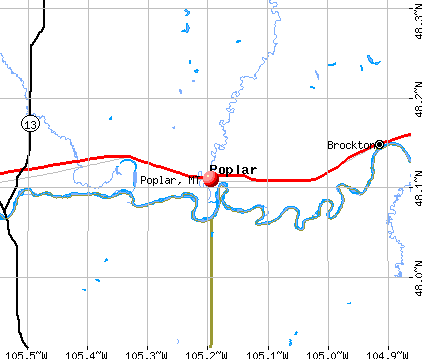 Poplar, MT map