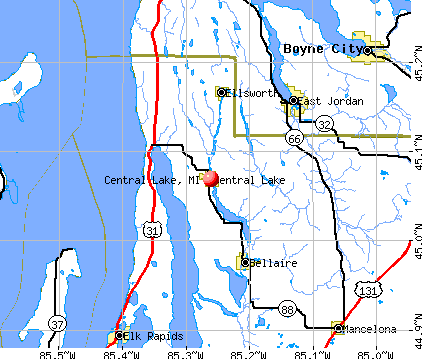 Central Lake, MI map