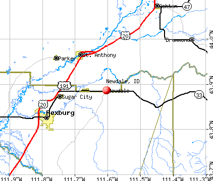 Newdale, ID map