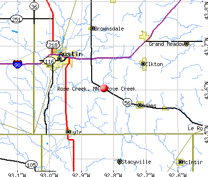 Rose Creek, MN map