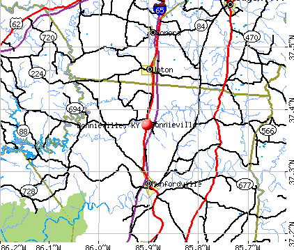 Bonnieville, KY map
