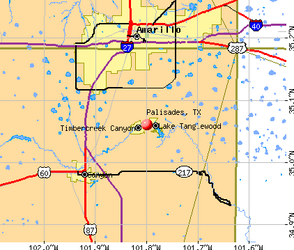 Palisades, TX map