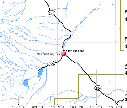 Meeteetse, WY map
