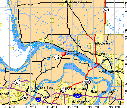Portage Des Sioux, MO map