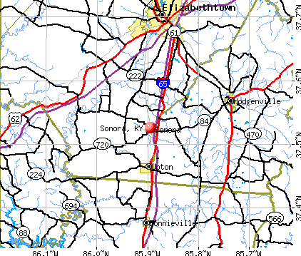 Sonora, KY map