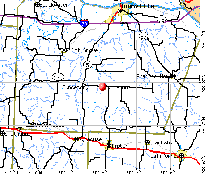 Bunceton, MO map