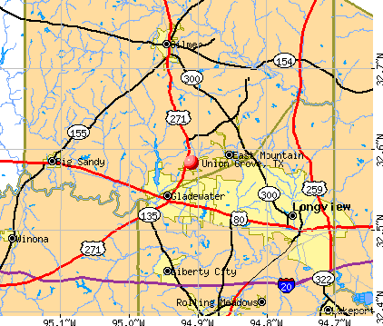 Union Grove, TX map