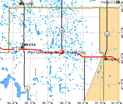 Michigan City, ND map