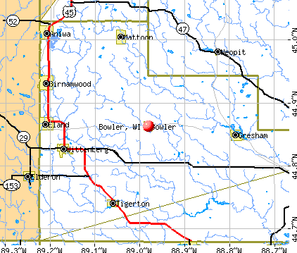 Bowler, WI map