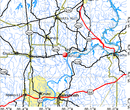 Saltillo, TN map
