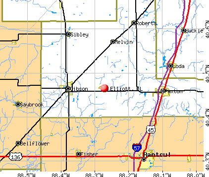 Elliott, IL map