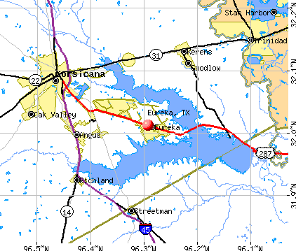Eureka, TX map
