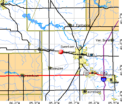 Sweetser, IN map