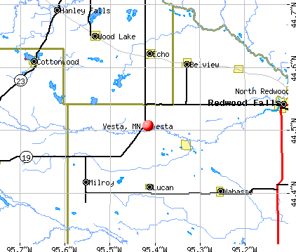 Vesta, MN map