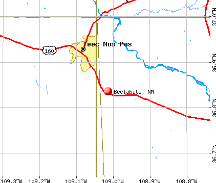 Beclabito, NM map