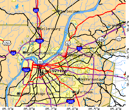 Glenview Hills, KY map